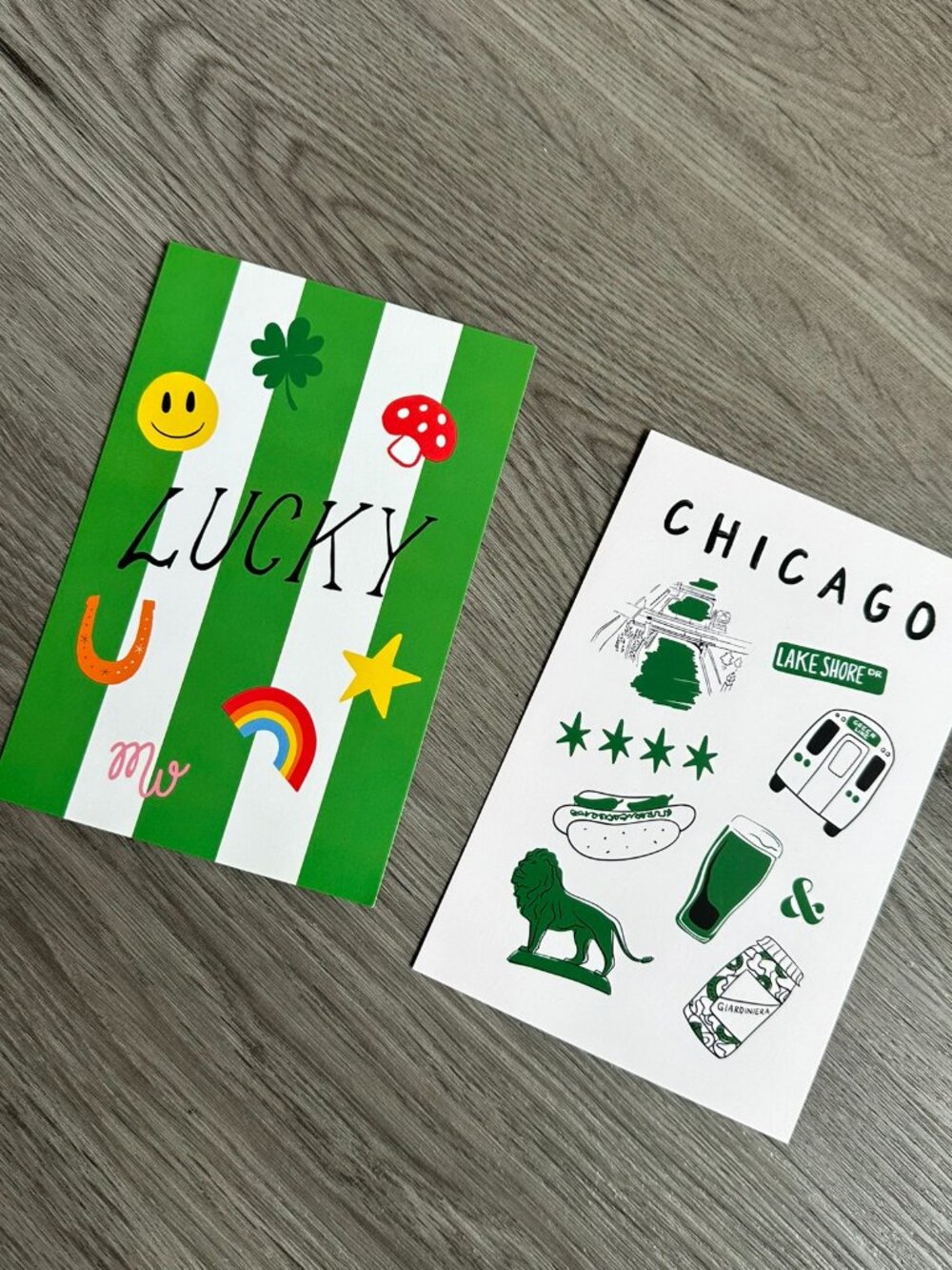 NEW 2 Alice & Wonder Chicago Postcard Photos (for a Frame) - St. Patrick's Day